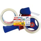 Tesa - Verpakkingstapedispenser - Transparant - Kunststof - Met 2 Gratis Rollen