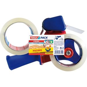 Tesa - Verpakkingstapedispenser - Transparant - Kunststof - Met 2 Gratis Rollen
