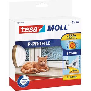 Tesa Moll Tochtstrip P-Profile Large 25M Wit