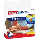 Tesa Moll Tochtband P-profiel zelfklevend bruin 25m