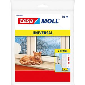 Tesa Moll Universal tochtstrip, 10 m x 25 mm, wit - blauw Papier 4042448103000