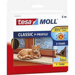 tesamoll P Profiel - Tochtstrip - Bruin - Rubber - Zelfklevend - 6 m x 9 mm
