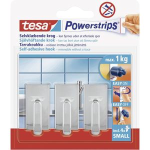 tesa 57540-00012-01 Powerstrips Haken Klein CLASSIC, Chroom