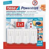 4x stuks Tesa gordijnrailhaken Powerstrips - Ophanghaken/ophanghaakjes - gordijnrails/gordijnroede ophangen