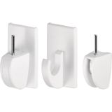 4x stuks Tesa gordijnrailhaken Powerstrips - Ophanghaken/ophanghaakjes - gordijnrails/gordijnroede ophangen