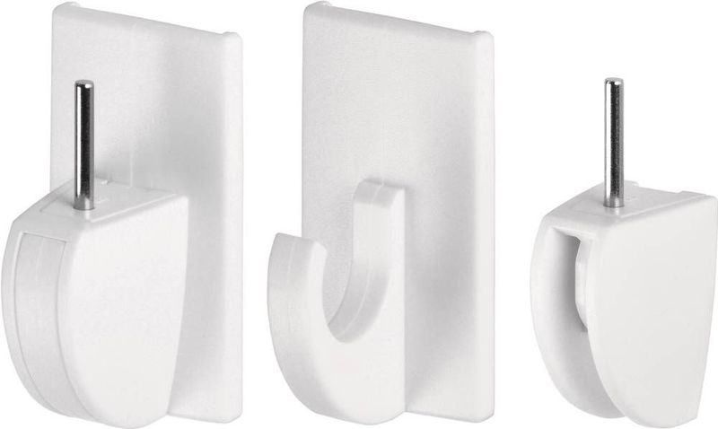 4x stuks Tesa gordijnrailhaken Powerstrips - Ophanghaken/ophanghaakjes - gordijnrails/gordijnroede ophangen