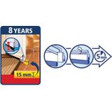 Dorpelstrip (borstel) met veersysteem - wit                        - Wit