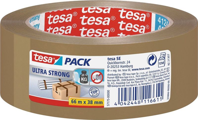tesa ULTRA STRONG 57175 00000 02 Pakband tesapack Bruin ( x b) 66 x 38 1 stuk