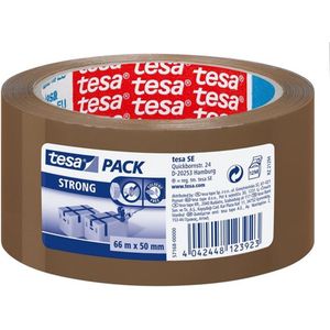 Tesa Verpakkingsplakband Strong - 6 stuks - ft 50 mm x 66 m - PP - Bruine tape