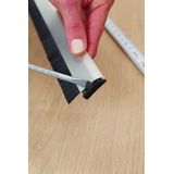 Tesa - Dorpelstrip (borstel) Voor Oneven Vloeren - 15 Mm Speling - 100 cm - Aluminium - Staal Look
