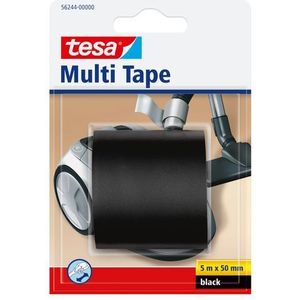 TESA 5 m PVC multitape zwart 1 stuk - desktop tape (5 m, zwart, pvc, glas, metaal, kunststof, hout, 50 mm, gloeilamp)