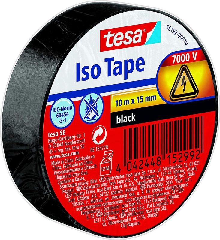 tesa 56192 00010Isolatietape Zwart ( x b) 10 x 15 1 stuk