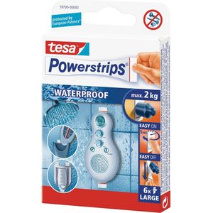 6x Tesa Powerstrips large waterproof klusbenodigdheden - Klusbenodigdheden - Huishouden - Plakstrips/powerstrips - Dubbelzijdig - Zelfklevend - Tape/strips/plakkers