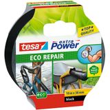tesa Extra Power Eco reparatietape, milieuvriendelijk, Duct Tape voor handwerk, bevestiging, markering, natuurlijke vezels, 10 m x 38 mm, zwart