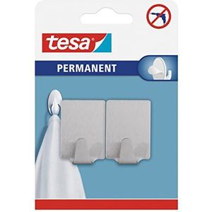 tesa H6661300 permanente haak rechthoekig metaal, grijs, 66613000000