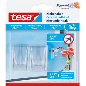 Tesa 77735 powerstrips klevende haak transparant 1 kg. - 2 stuks