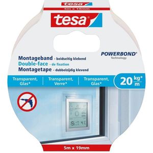 10 x Tesa Montageband für transparente Oberflächen und Glas 5mx19mm (2