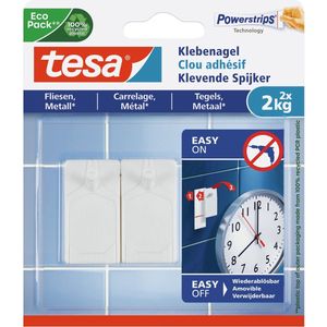 Tesa Powerstrips Klevende Spijker Voor Tegels & Metaal 2 Kg. - 2 Stuks