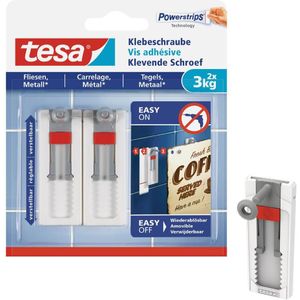 Tesa Powerstrips Verstelbare Klevende Schroef Voor Tegels & Metaal 3 Kg. - 2 Stuks