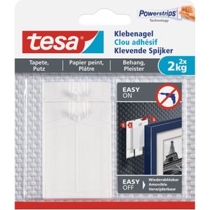 Klebenagel tesa®, für Tapete & Putz, Haftkraft bis 2 kg, ablösbar, 2 Stück