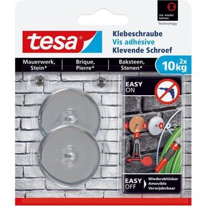 Tesa - Model 77909 - Klevende Schroef - Chroom - 10 kg - 2 Stuks