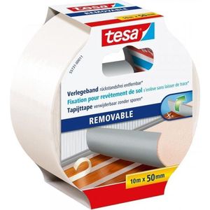 Tesa Tapijttape Verwijderbaar - 10 M X 50 Mm.