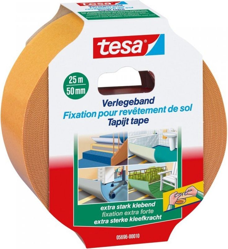 tesa - EXTRA STRONG - Bevestigingstape - Oranje - 25 m x 50 mm - 1 stuk