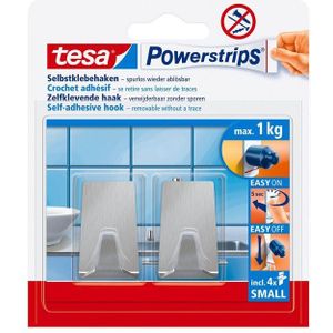 2x Tesa Powerstrips metaal haken small - Klusbenodigdheden - Huishouden - Verwijderbare haken - Opplak haken 2 stuks