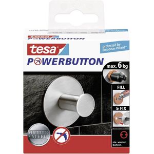 Tesa Powerbutton Haak Rond Glanzend Mat Chroom 6kg