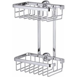 tesa® Aluxx doucherek, hoogglans verchroomd aluminium, zelfklevend, 105 mm x 180 mm x 262 mm