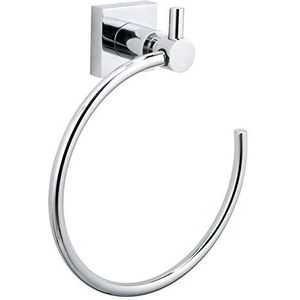 Tesa Hukk Handdoekring 19.5x20.5x6.5cm zonder boren Zelfklevend Verchroomd Metaal chroom