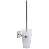 tesa® Klaam toiletborstelhouder, verchroomd metaal, zelfklevend, 416mm x 92mm x 131mm