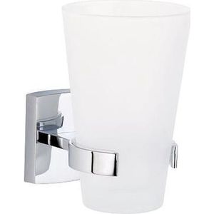 tesa® Klaam bekerhouder, verchroomd metaal, zelfklevend, 124 mm x 80 mm x 110 mm