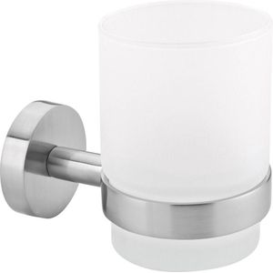 tesa® Moon bekerhouder, roestvrijstalen look, zelfklevend, 109 mm x 70 mm x 96 mm