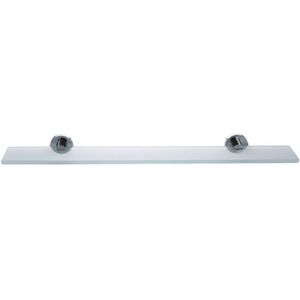 tesa® Smooz glazen plank, hoogglans verchroomd metaal, zelfklevend, 121 mm x 600 mm x 50 mm