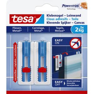 Klevende spijker tesa canvas tegels 2kg wit | Blister a 2 stuk