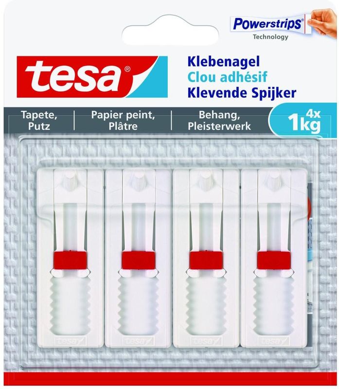 tesa - 77774 - Platte Kabel - Wit - Inhoud: 4 Stuk(s)