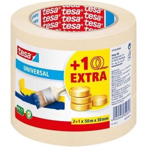 Afplaktape tesa economy 50mx30mm geel 2+1