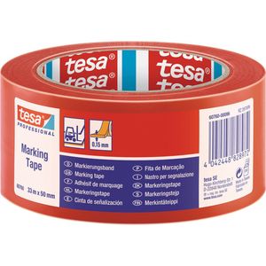 TESA 60760, Rot, Kennzeichnung, Caotchouc, Polyvinylchlorid (PVC), Keramiken, Metall, PVC, Polycarbonat, Polypropylen, Holz, rau, weich, 2 N/cm