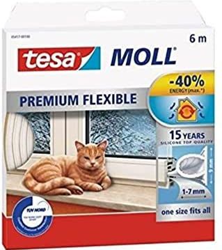 Tesamoll - Premium Flexibele Afdichting - Wit - Siliconen - 6 m x 9 mm