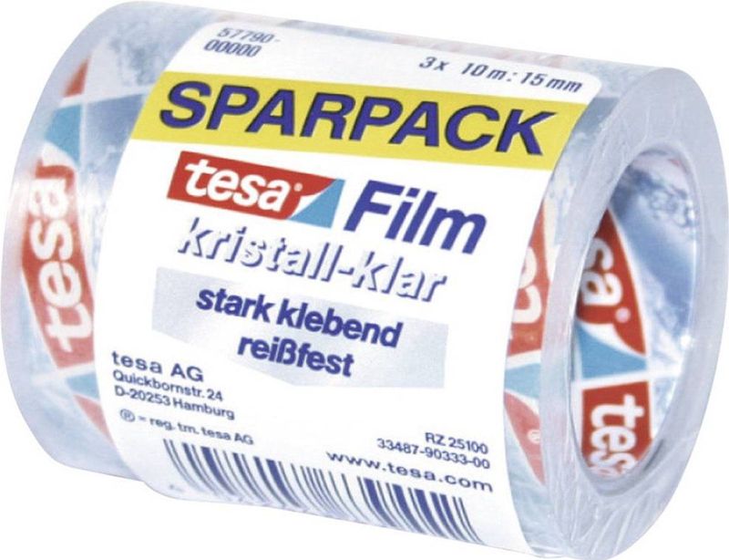 TESA film® kristall-klar, 3 Rollen, 10m:15mm, 57790-00000-01