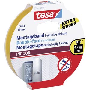 Montagetape tesa® Powerbond Indoor, dubbelzijdig, 5mx19mm, wit