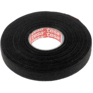 TESA Linnentape PET-wol - 15 mm breed - 250 um dik - Tot 105 graden - 25 meter - zwart