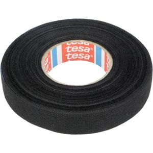 TESA Linnentape PET-wol - 25 mm breed - 250 um dik - Tot 105 graden - 25 meter - zwart