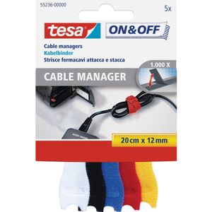 tesa® On & Off Kabelmanager - Wit - 12x200mm - Herbruikbaar