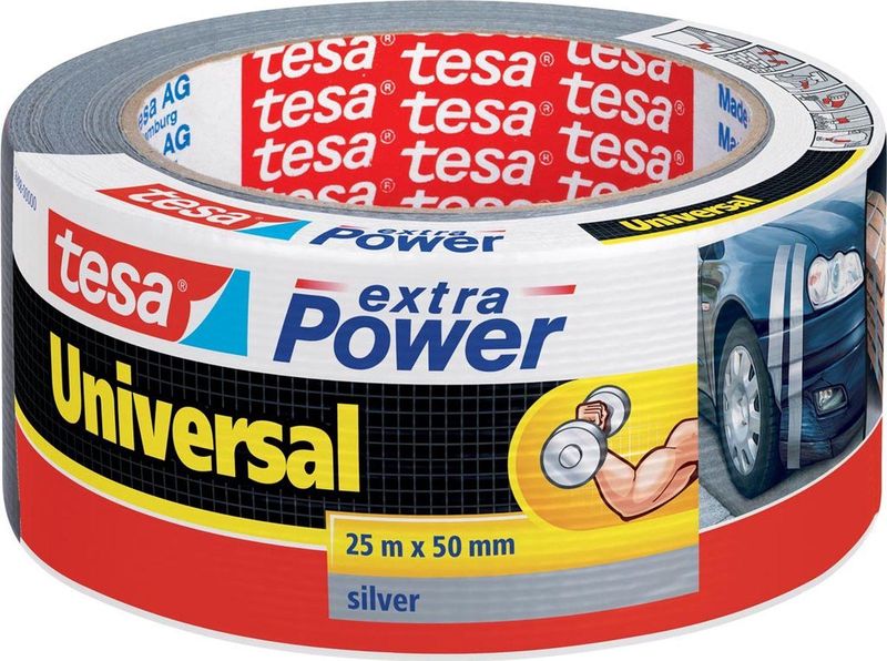 Plakband Tesa 50mmx25m extra Power zilver | 6 stuks