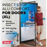 Tesa - Insect Stop alu comfort Fliegengitter für Türen - Insektengitter mit Aluminium-Rahmen & Clear View - Tür Insektenschutz - Weiß, 100 cm x 220 cm