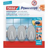 Tesa Powerstrips Haken Ovaal Small Mat Chroom 3 Stuks