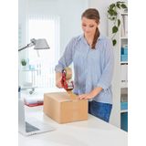 Tesa - 6400 Packband Handabroller comfort - Hochwertiger, robuster Abroller für Paketbänder - Profi-Qualität - Für Klebebänder mit bis zu 50 cm Breite