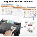Plustek SmartOffice PS186 scanner ADF-scanner 600 x 600 DPI A4 Zwart, Zilver